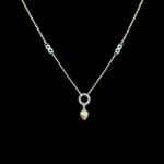Dainty Gold Puffed Heart Drop Pendant Chain