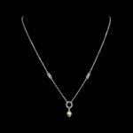 Dainty Gold Puffed Heart Drop Pendant Chain