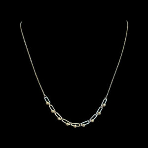 Elegant Gold Paperclip Bead Link Chain