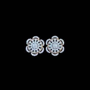 Radiant Diamond Blooming Floral Studs