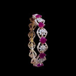 Regal Ruby & Diamond Floral Bangles Pair