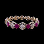 Regal Ruby & Diamond Floral Bangles Pair