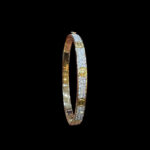 Classic Diamond & Gold Screw Motif Kada