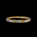 Classic Diamond & Gold Screw Motif Kada