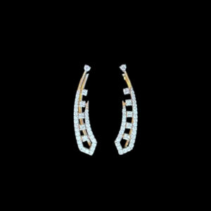 Ornate Diamond Curved Ear Climbers