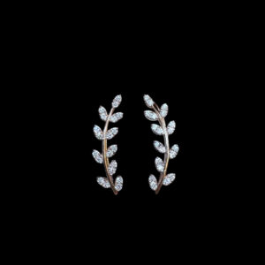 Elegant Diamond Leaf Vine Ear Climbers