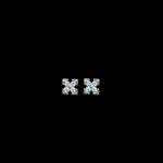 Dainty Diamond Floral Square Studs
