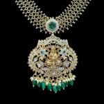 Divine Lakshmi Antique Gold & Emerald Haram