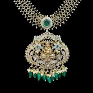 Divine Lakshmi Antique Gold & Emerald Haram
