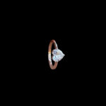 Dainty Rose Gold Heart Diamond Solitaire Ring