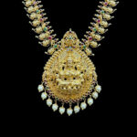 Grand Lakshmi Mango Antique Gold Long Haram
