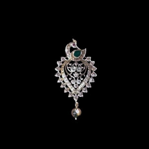 Graceful Peacock Diamond & Emerald Pendant