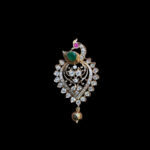 Graceful Peacock Diamond & Emerald Pendant