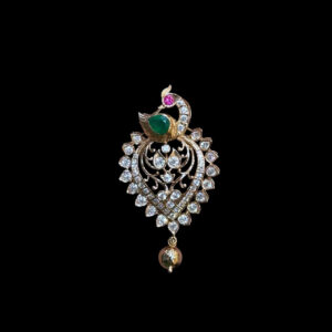 Graceful Peacock Diamond & Emerald Pendant