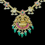 Divine Lakshmi Peacock Antique Gold Necklace II