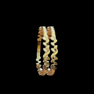 Classic Twisted Gold Bangles Pair