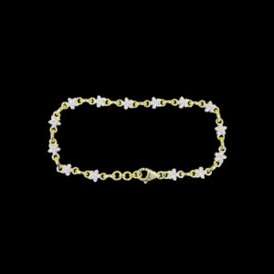 Dainty Diamond Floral Link Bracelet
