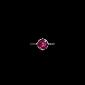 Elegant Ruby Solitaire White Gold Ring