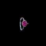 Elegant Ruby Solitaire White Gold Ring