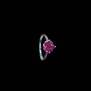 Elegant Ruby Solitaire White Gold Ring