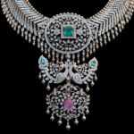 Majestic Peacock Diamond & Emerald Bridal Necklace
