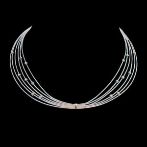 Ethereal Silver Multi-Strand Bead Choker