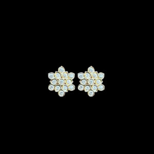 Graceful Diamond Six-Petal Floral Studs