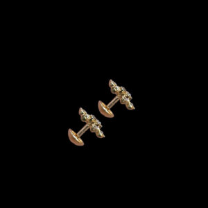 Dainty Rose Gold Diamond Snowflake Studs
