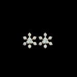 Dainty Rose Gold Diamond Snowflake Studs