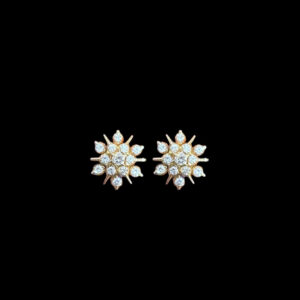 Radiant Diamond Sunburst Stud Earrings