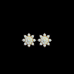 Radiant Diamond Floral Star Stud Earrings II