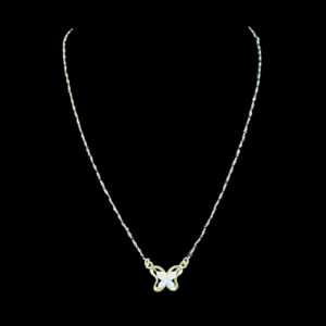 Whimsical Butterfly Diamond & Black Bead Mangalsutra