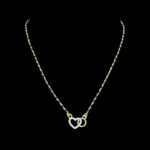 Elegant Twin Heart Diamond & Black Bead Mangalsutra