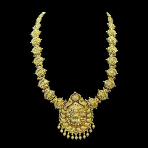 Regal Lakshmi Peacock Antique Gold Necklace II