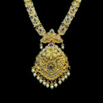 Ornate Lakshmi Antique Gold Long Haram