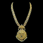 Ornate Lakshmi Antique Gold Long Haram