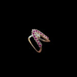 Dainty Ruby & Diamond Chevron Nose Pin