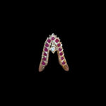 Dainty Ruby & Diamond Chevron Nose Pin