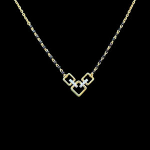 Elegant Diamond Square Link Gold Mangalsutra