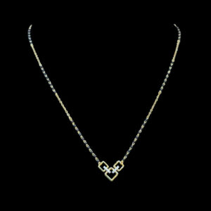 Elegant Diamond Square Link Gold Mangalsutra