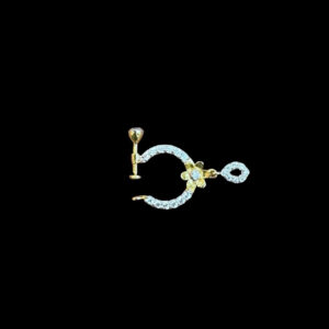 Whimsical Floral Diamond Gold Nath
