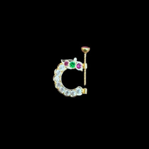 Radiant Emerald & Diamond Gold Nath