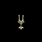 Elegant Ruby & Pearl Gold Nose Pin