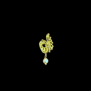 Ethereal Peacock Gold & Pearl Nath
