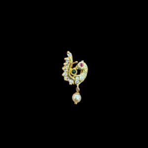 Ethereal Peacock Gold & Pearl Nath