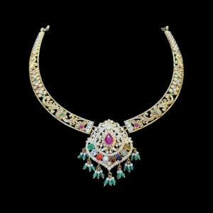 Regal Navaratna Antique Gold Necklace