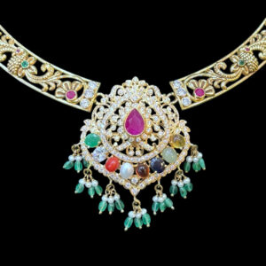 Regal Navaratna Antique Gold Necklace