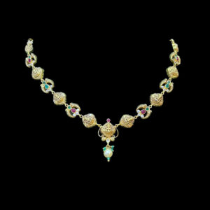 Divine Lakshmi Antique Gold Necklace