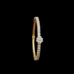 Dainty Rose Gold & Diamond Star Bangle