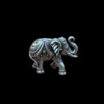 Majestic Caparisoned Elephant Silver Idol